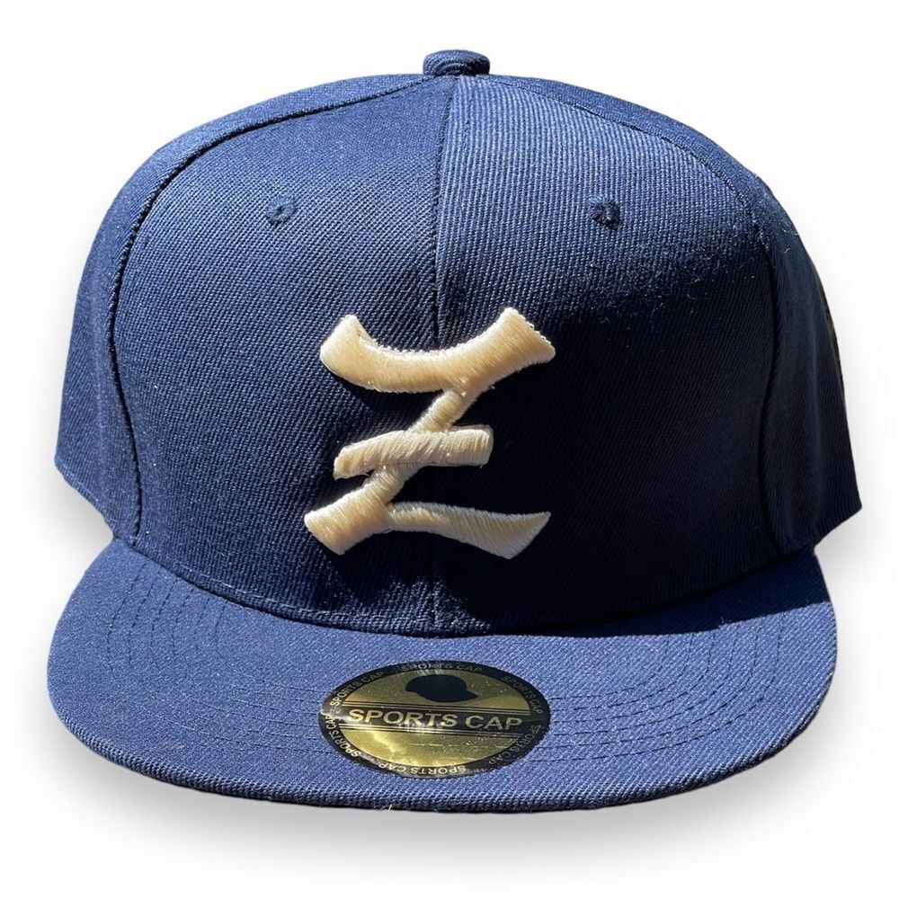 Zeta Structured Designer SnapBack Hat Collection Cream Navy Blue H1500